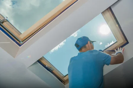painter-covering-roof-window-with-painter-s-tape